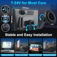 Tela CarPlay Portátil Eoyaa 9" 4K com Android Auto, Câmera 1080p e GPS - Conectividade Sem Fio e Instalação Fácil - imagem 5