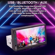 Central Multimídia H-Tech HT-2700 7" MP5: Espelhamento Android/iPhone, USB, Bluetooth e Câmera de Ré - imagem 5
