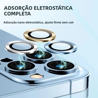 Protetor de Câmera iPhone: Vidro com Anel Metal - imagem 2
