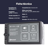 Central Multimídia Evolve 7" com Espelhamento iOS/Android e Câmera de Ré - GP348 - imagem 5