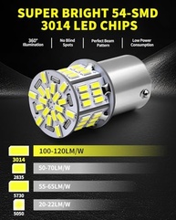 AUXLIGHT Lâmpadas LED 1156 Super Brilhantes 300% - Iluminação Xenon para Carros e Caminhões - imagem 4