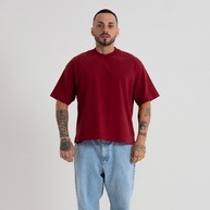 Camiseta Boxy Fit: Estilo Oversized em Vermelho Crepúsculo - imagem 1