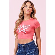 Camiseta Cropped Planet Girls Rosa: Estilo e Conforto - imagem 1