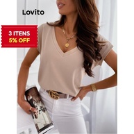 Camiseta Decote V Lovito: Elegância e Conforto - imagem 1