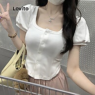 Camiseta Feminina Básica com Botão - Lovito - imagem 1
