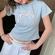 Camiseta Feminina Elegante: Laço & Letras Lovito - imagem 1