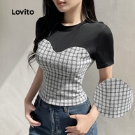 Camiseta Gingham Lovito: Estilo Casual e Conforto - imagem 1