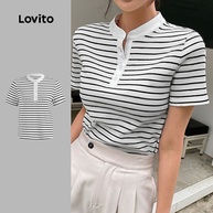 Camiseta Listrada Lovito: Estilo Casual e Conforto - imagem 1