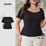 Camiseta Plus Size Elegante com Costura Liso LBL24088 - imagem 1