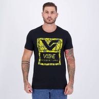 Camiseta Vibe: Estilo Casual em Preto e Amarelo - imagem 1