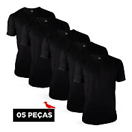 Camisetas Básicas Masculinas: Kit 5 Pretas Premium - imagem 1