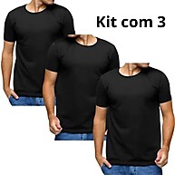 Camisetas Básicas Slim Fit: Kit 3 Algodão Premium - imagem 1