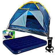 Camping Completo: Barraca 4 Pessoas + Colchão + Bomba - imagem 1