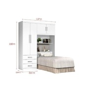 Guarda-Roupa Solteiro 4 Portas Cancun - Design Moderno e Funcionalidade - imagem 2