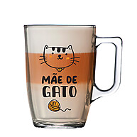 Caneca de Vidro Mãe de Gato 330ml – Estilo e Amor pelo seu Felino - imagem 1