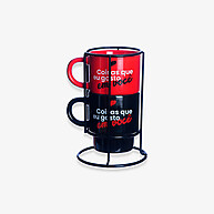 Canecas Empilháveis Gosto em Você: Seu Café Mais Charmoso! - imagem 1