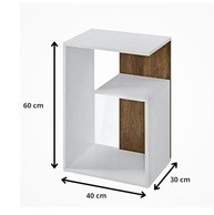 Mesa de Cabeceira Lírios Branco com Canela – Estilo Moderno e Funcionalidade Premium - imagem 3
