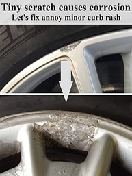 SYOAUTO Tinta de retoque de aro preto brilhante, caneta de retoque de reparo de arranhões na roda de carro, tinta de roda de aro de cor universal (preto brilhante) - imagem 4