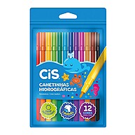Caneta Hidrográfica Cis Color 12 Cores: Vibrante e Lavável! - imagem 1