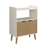 Aparador Buffet Cantinho Do Café Retrô Grécia 2 Portas com Prateleiras e Nicho - Design Sofisticado para Escritório e Ambientes Gourmet - imagem 5