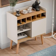 Aparador Florença Cantinho Café - Design Retro com Adega e Prateleiras | Decore sua Sala de Jantar ou Cozinha - imagem 3