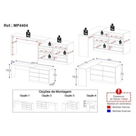 Penteadeira de Canto Flex Multimóveis MP4404 – 120cm, 6 Gavetas, Branco | Design Versátil e Espaçoso para Maquiagem - imagem 5