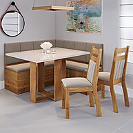 Canto Alemão Rubro com 2 Cadeiras – Elegância e Conforto para Sua Cozinha ou Sala - imagem 1