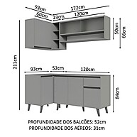 Cozinha Completa 265cm Cinza Nice Madesa: Seu Novo Canto! - imagem 2