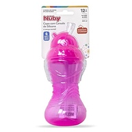 Copo Com Canudo Flip-It 300ml Nuby Rosa/Verde - Seguro, Antivazamento e Livre de BPA - imagem 5