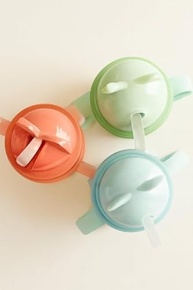 Garrafa Copo Infantil com Canudo de Silicone 290 mL - Copinho com Alça e Bico Seguro para Bebês a Partir de 6 Meses - imagem 4