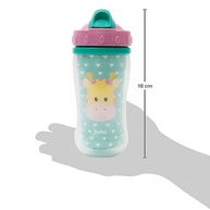Buba Copo Parede Dupla com Canudo Animal Fun - Girafa Colorida | 320ml Atóxico e Livre de BPA - imagem 3