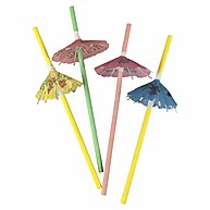 Canudos de Papel com Guarda Chuva Colorido - Decore sua Festa Junina - imagem 1