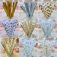 Canudos de Papel Metalizados: 100 Unidades! - imagem 1