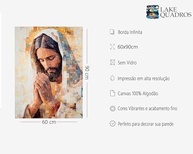 Kit 2 Quadros Decorativos Canvas 60x90 cm - Jesus e Maria | Decore com Fé e Estilo - imagem 4