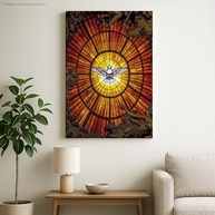 Quadro Canvas Religioso Divino Espírito Santo - Arte Sacra Iluminada 90x60cm - imagem 5