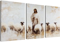 Kit 3 Quadros Decorativos Canvas 40x50 cm com Tema Jesus - Decore com Fé e Estilo - imagem 1