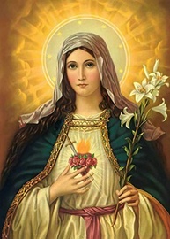 Sagrado Coração de Maria - Obra Barroca em Tela Canvas 30x42 - Arte de Museu para Decoração Elegante - imagem 2