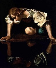 Quadro Narciso de Caravaggio - Impressão Giclée em Tela Canvas 30x36 cm - Obra de Arte para Decoração Elegante - imagem 1