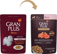 GRANPLUS SACHÊ GOURMET CAO ADULTO SALMÃO 100g - pack com 18 unidades - imagem 2