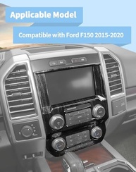 Capa de Painel Central Voodonala para Ford F150 2015-2020: Proteção e Estilo com Acabamento Grão de Madeira Preta - imagem 4