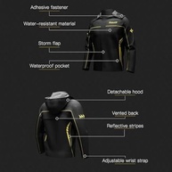Conjunto de Jaqueta e Calça Esportiva, Capa de chuva impermeável para motocicleta masculino e feminino, jaqueta e calça com bolsa de armazenamento, Tecido Respirável, Preto e Verde (Tamanho M) - imagem 4