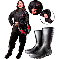 Capa de Chuva + Bota: Kit Motoqueira Impermeável - imagem 1