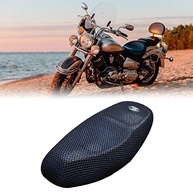 Capa de Assento de Moto 3D Acolchoada - Conforto e Respirabilidade XL (Preto/Azul) - imagem 3