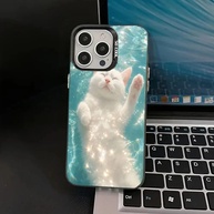 Capa iPhone: Gato Branco Antiderrapante - imagem 4