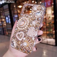 Capa iPhone: Luxo e Brilho com Cristais e Pérola - imagem 1