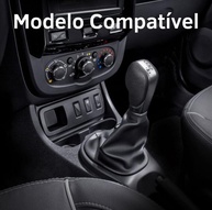 Capa de Couro Legítimo para Manopla de Câmbio Automático Duster Zen 2023-2026 (Preto com Costura Prata) - imagem 2