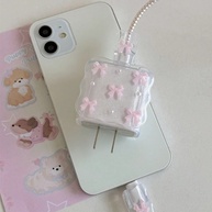 Capa Protetora iPhone: Laço 3D Rosa Transparente - imagem 4