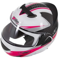 Capacete Pro Tork V-Pro Jet 2 Carbon Escamoteável Branco e Rosa - Tamanho 58 - imagem 5