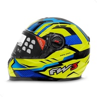 Capacete Gtx Fox Amarelo e Azul Tam 60: Segurança e Estilo com Óculos Interno Integrado - imagem 1