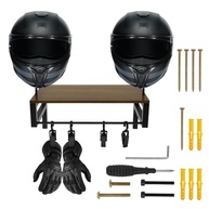 Suporte de Parede Premium em Madeira para Capacete de Moto e Futebol - Organização e Estilo - imagem 1